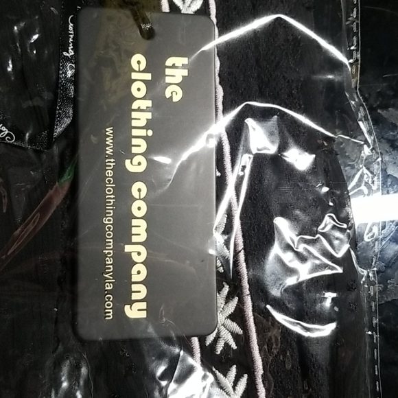 Boho Embroidered Peplum Blouse NWT Sheer Swiss Dot Black Top - Picture 7 of 11